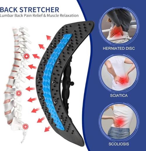 Adjustable Back Stretcher & Massager for Pain Relief – Ultimate Support for Back, Waist, Neck & Spine - Wellness Pulse