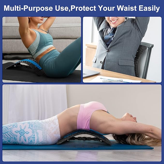 Adjustable Back Stretcher & Massager for Pain Relief – Ultimate Support for Back, Waist, Neck & Spine - Wellness Pulse